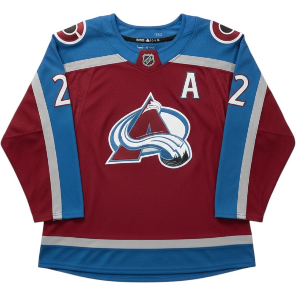 Adidas NHL Colorado Avalanche Ross Colton 20 Youth Jersey L/XL Burgundy Blue